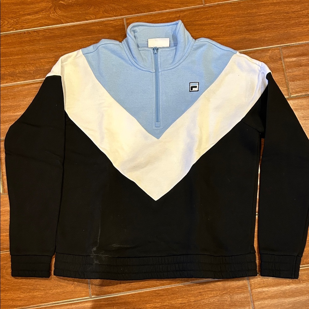 Fila Black and Light Blue Zip Up Sweater